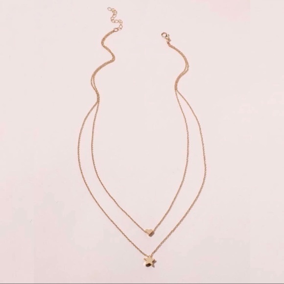 3/$30 Heart Star Layered Necklace